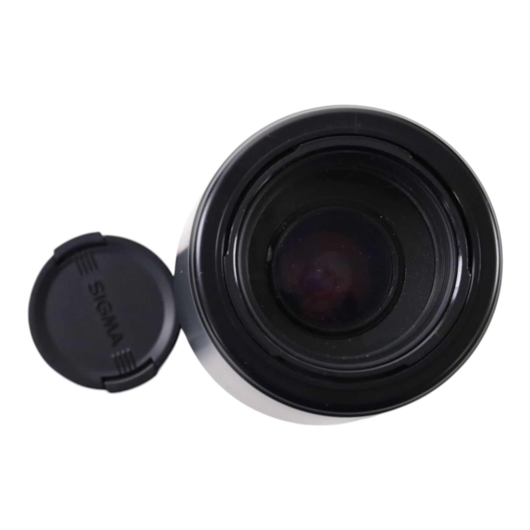 Eight camera lenses, comprising Canon Ultrasonic Zoom EF 75-300mm 1:4-5.6 lens, AF Nikkor 35-70mm 1:3.3-4.5 lens, Nikkor 60-180mm 1:4.5-5.6 lens, Canon Zoom EF 28-80mm 1:3.5-5.6 lens, Canon Zoom EF 80-200mm 1:4.5-5.6 lens, Sigma 70-300mm 1:4.6-5.6 DL Macro, Sigma Zoom 70-210mm 1:4-5.6 UCII lens and a Sigma AF 70-300mm 1:4-5.6 APO Macro lens, all with lens caps