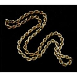 9ct gold rope twist necklace, Sheffield 1979