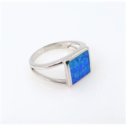  Silver opal dress ring stamped 925  