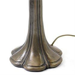Tiffany style table lamp with floral shade on bronze effect stem H58cm