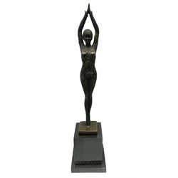 Art Deco style bronze, Starfish dancer, upon a black marble plinth, after Dimetri H Chiparus, signed and with foundry mark, H47cm