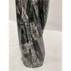 Orthoceras fossil tower, age: Devonian period, location: Morocco, H33cm