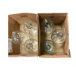 Six glass demijohns