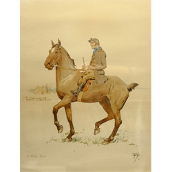 After Edward Algernon Stuart Douglas (British 1850-1920): 'A Rough Rider', colour lithograph 53cm x 40cm  