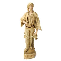 Pair of Ernst Wahliss for Turn Wien porcelain figures of Middle Eastern water carriers, taller figure H35cm