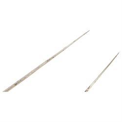 Pair of Rapier swords, with four sided blades, hilt with scalloped shell guard and wire grip, L97cm