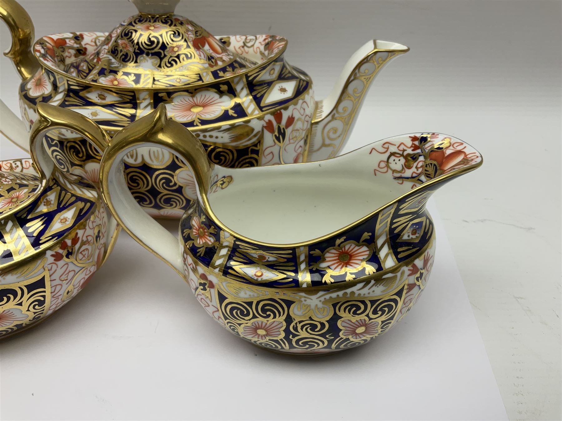 Royal Crown Derby 2451 Imari pattern three piece tea set