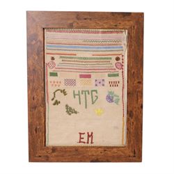 19th century and later samples, including alphabet march 1880, all framed   