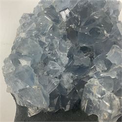 Celestine crystal geode cluster, with well-defined crystals of various sizes, H13cm 
