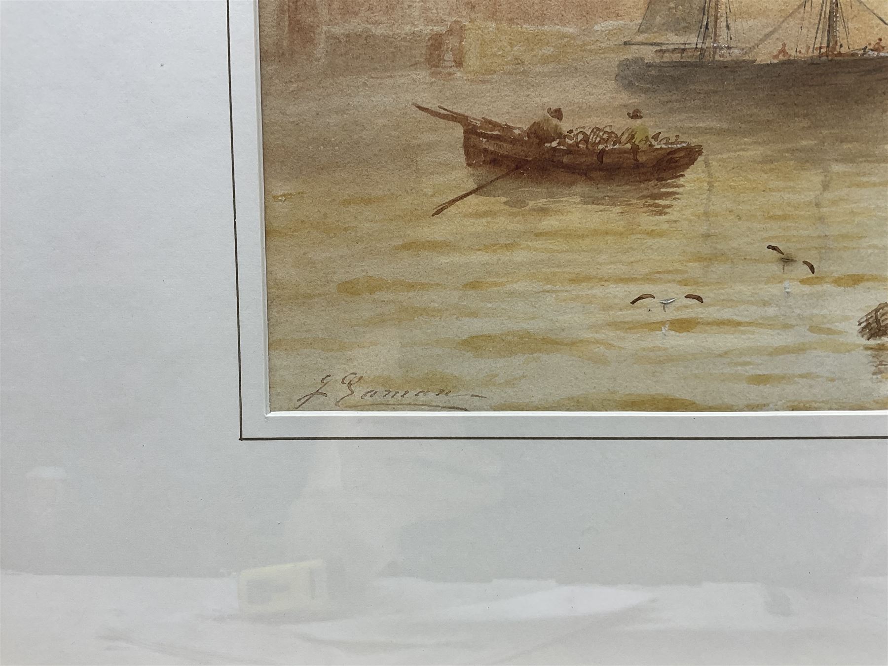 Joseph Eaman (British 1853-1907): Sunset Over Scarborough, watercolour signed 24cm x 34cm 