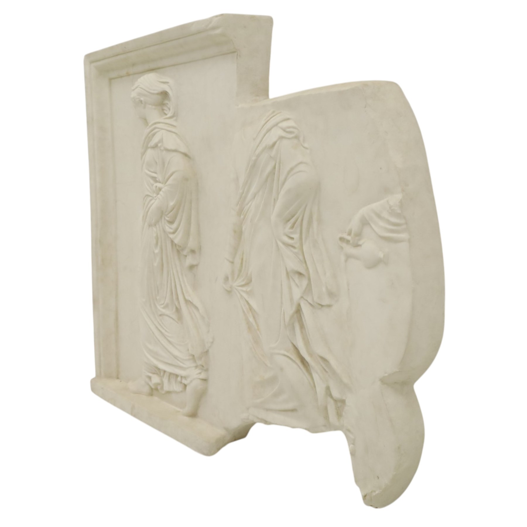 Modern fibreglass wall relief - after the east frieze of the Parthenon, depicting draped figures from the Panathenaic procession in low relief
