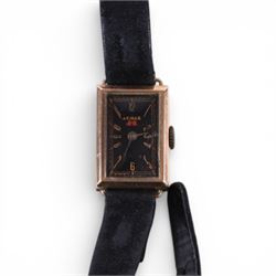 Tudor 9ct gold manual wind presentation wristwatch, Chester 1953 and an Audax 9ct gold manual wind wristwatch, on leather strap