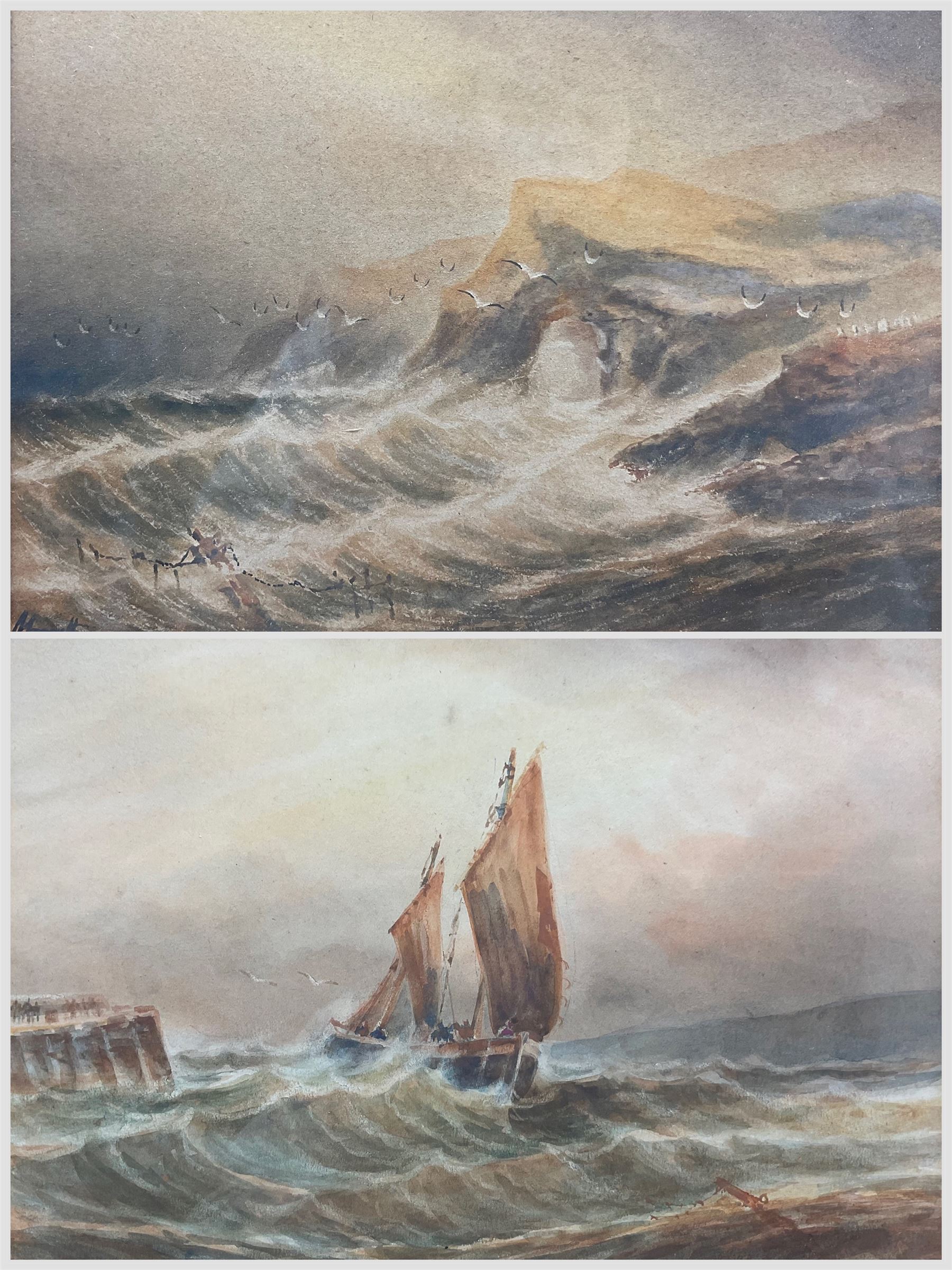 A Smith (British 19th Century): Sea Scenes, pair watercolours signed 19cm x 26cm (2)