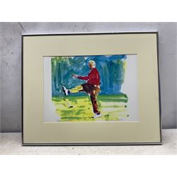 Harold Francis Riley DL (British 1934-2023): Golfing Scenes - 'American Supports' and 'Frustration', two prints signed and titled in pencil, max 27cm x 39cm (2)