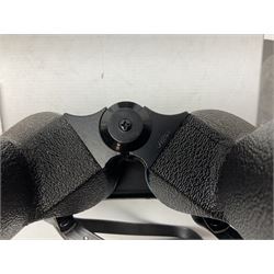 Pair of cased Boots Ascot binoculars, 10 x 50, Elizabeth & Phillip diamond wedding anniversary limited edition coin first day cover, Diana stamps, Cummles boxed Queen Elizabeth II enamel box, four Goebel Hummel figures, other ceramics and metal ware etc