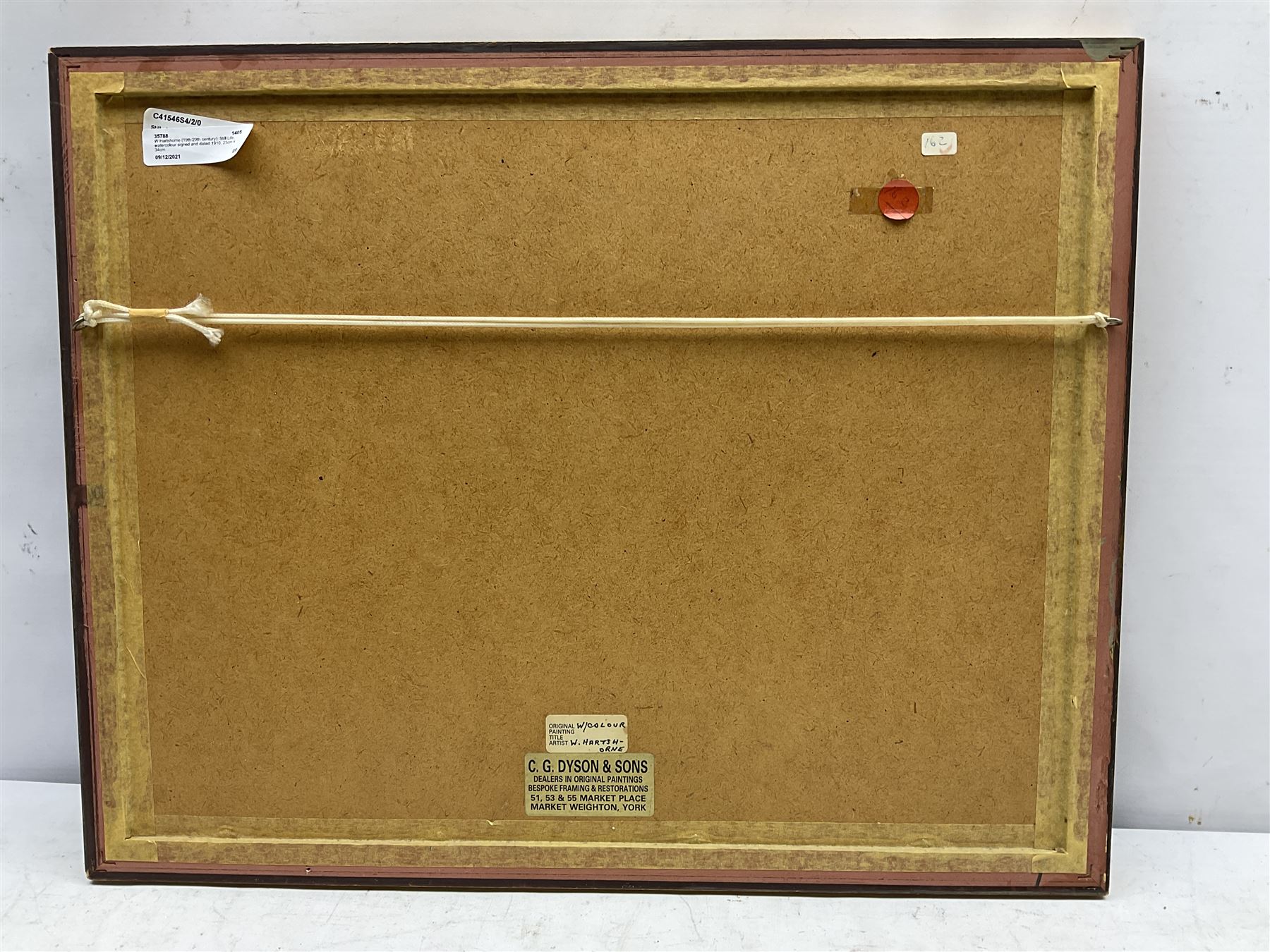 W Hartshorne (19th/20th century): Still Life, watercolour signed and dated 1910, 23cm x 34cm