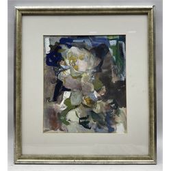 Noni McCrone (Scottish fl.1960-1980): 'Yellow Rose', watercolour signed with monogram, titled on RSW label verso, 29cm x 25cm 