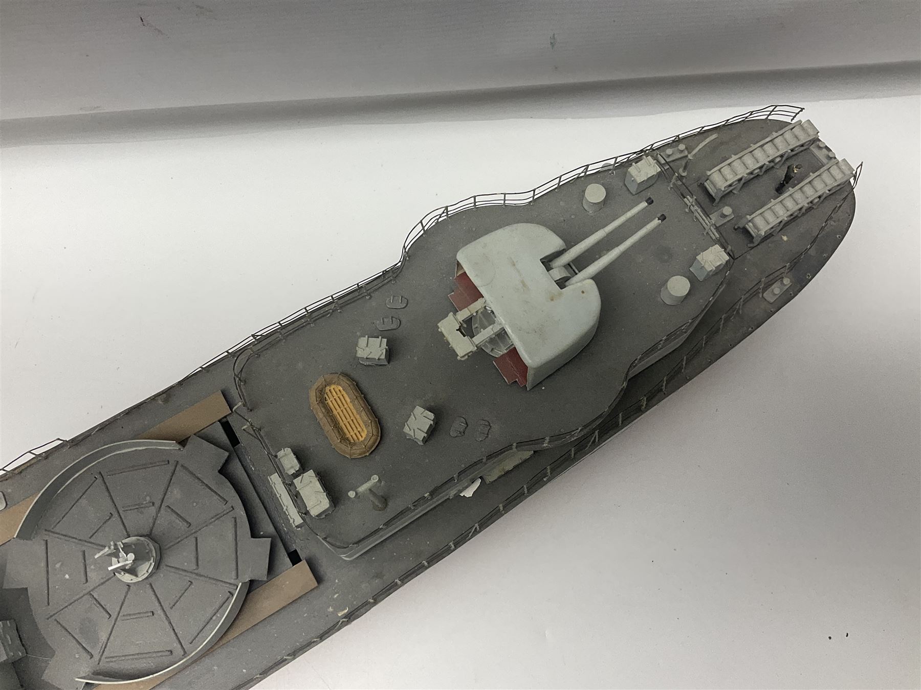Model of the WWII K-Class Destroyer HMS Kelly, fitted with remote control equipment, untested (no controller), approximately L110cm