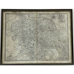 John Speed (British 1552-1629): 'Yorkshire', engraved map originally pub. John Sudbury and George Humble, London 1610, 39cm x 52cm