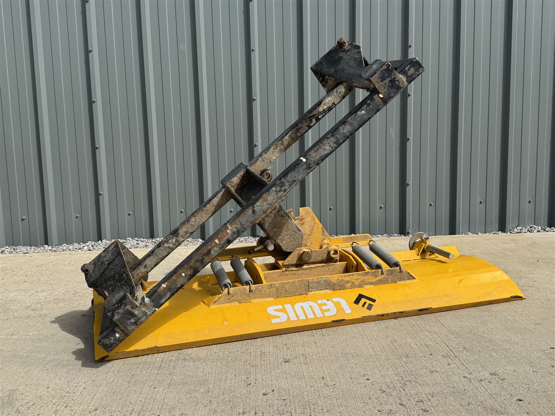 Lewis forklift snow plough attachment