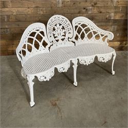Victorian style aluminium bench in a white finish 