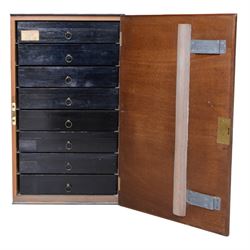 Entomology; British Natural History Museum wartime cabinets with eight double glazed draws with over two hundred butterfly specimens, including Lycaenidae, Dismorphia, Satyridae, Nymphalidae etc, The cabinets were used to house the entire collection of insects from the British Natural History Museum, which in turn were removed from the Museum to a safe place away from the London Blitz during World War Two, there were eight draws to each cabinet which had handles on the top for ease of lifting and transportation.They have adjustable corked wood slats so as to accommodate various size insects (Wing Spans etc), whilst keeping them in neat rows 