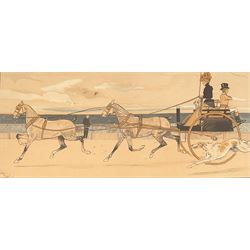 Group of five framed sport and coaching related prints, including two by Cecil Aldin (5)
