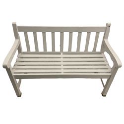 Glossed white garden bench