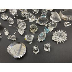 Swarovski Crystal animals, to include sheep, pigs, antelope, cockeral and hen, chicks, Pegasus, owls, giraffe, etc, together with Swarovski Crystal dancer, Isadora