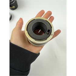 Group of camera lenses by various makers, including Vivitar 19mm 1:3.8 MC wide angle lens serial no. 97040355, boxed, Kestrel MC Auto Zoom 1:4.5 f=80-205mm lens serial no. 710269, Tokina SD 70-210mm 1:4-5.6 lens serial no. 8805753, Osawa MC 1:4.5 80-205mm Macro lens serial no. 5223217, Olympus AF zoom 28-85mm 1:3.5-4.5 lens serial no. 516854, Hanimex Tele-Lens 1:2.8 f=135mm lens serial no. H61532, together with converters and other accessories