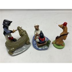 Twelve Wade Collectors Club Figures, comprising six Wind in the Willows figures; Rattie, Mole, Toad, Badger, Weasel and Rattie and Mole on the Water, Six Peter Pan figures; Captain Hook, Peter Pan, Wendy, John, Michael and Tinkerbell  