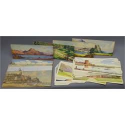  Collection of unframed Railway Carriage prints, after Kenneth Steel, Frank Sherwin, Jack Marriot, Edward Lawson, Denham, Flint, Blake etc some mounted on board, all cut some laid down, duplication (52)  