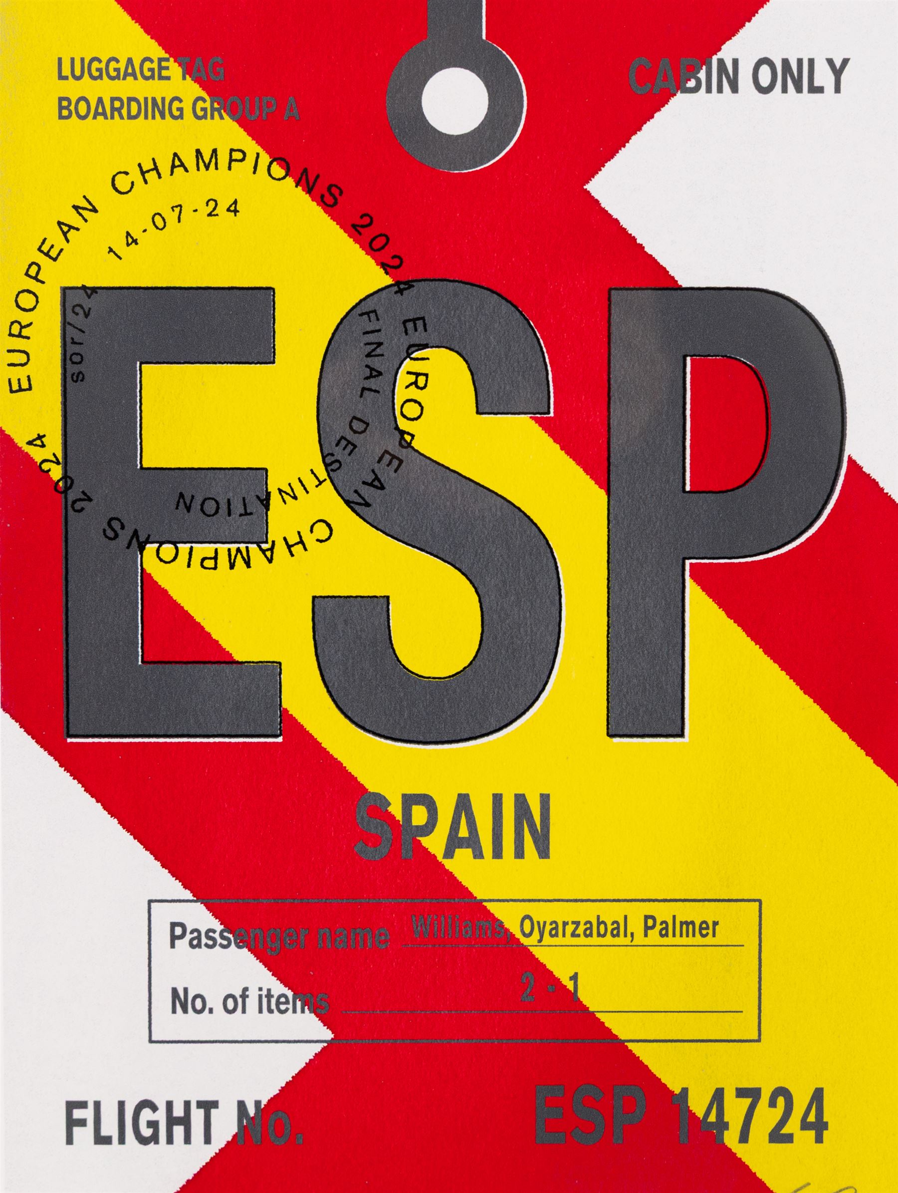 Nick Cranston (South African 20th Century): 'European Champions 2024', print signed in pencil 32cm x 24cm 
