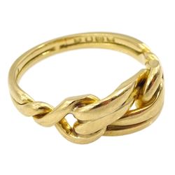 Edwardian 18ct gold love knot ring, maker's mark G.M, London 1902