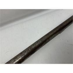 19th century take down 'cripple stopper' single barrel percussion gun, removable walnut stock with bayonet style fitting, chequered grip and fore-end, approximately 8-bore, the 59.5cm (23