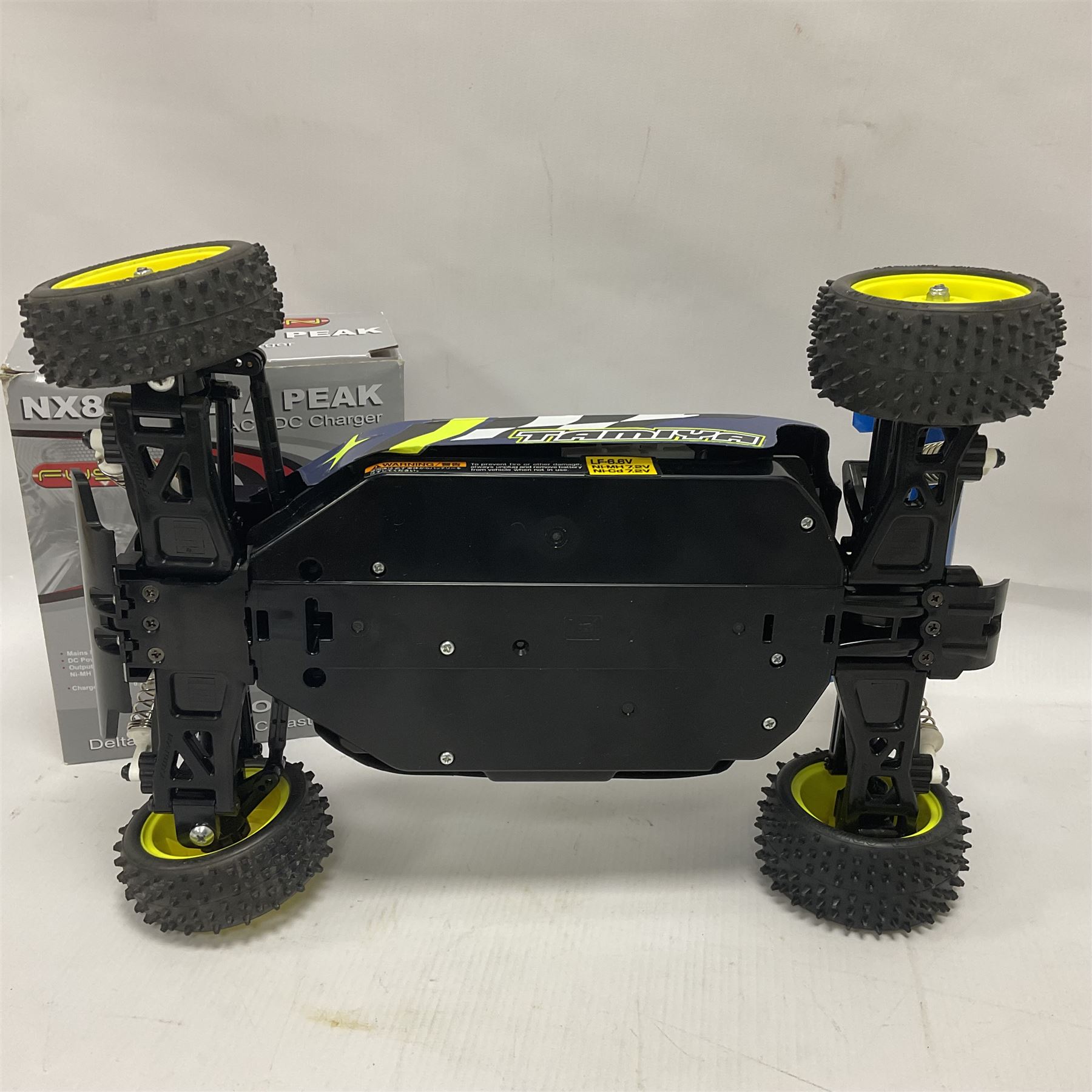 Tamiya - Plasma Edge II radio controlled car together with boxed NX86 Delta Peak AC/DC fast charger and Carson Reflex Stick Pro 3.1 Elektro Set