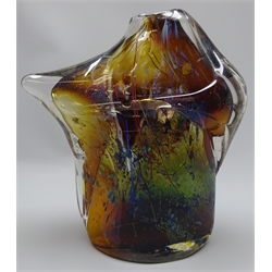 Sam Herman (Mexican 1936-): Hand blown art glass sculpture, signed with original receipt of purchase in 1989, H22.5cm   