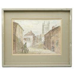 Sir John Verney (British 1913-1992): 'Lower Church Lane' - Farnham, watercolour signed and dated '66, titled on Ashgate Gallery label verso 27cm x 38cm 