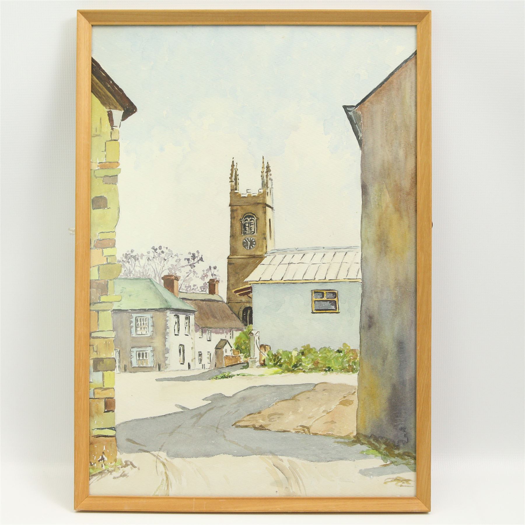 Jessie Blackburn - 'Heysham Church' watercolour 55cm x 38cm and five other watercolours by the same artist. 