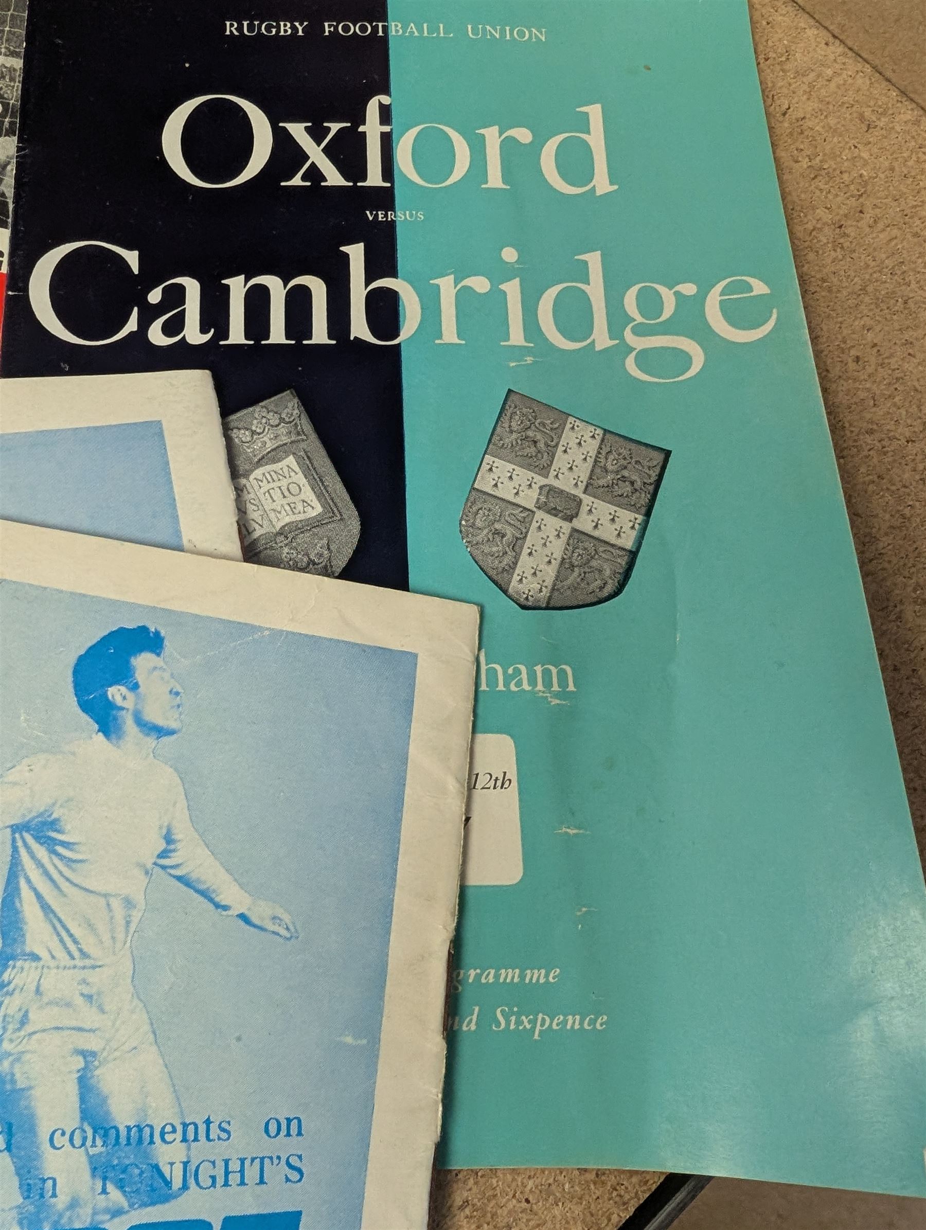1946 FA Cup Final football programme Derby County vs Charlton Athletic with a ticket stub for the final, together with approximately 170 football programmes from 1950s-1970s, including FA Cup and International examples