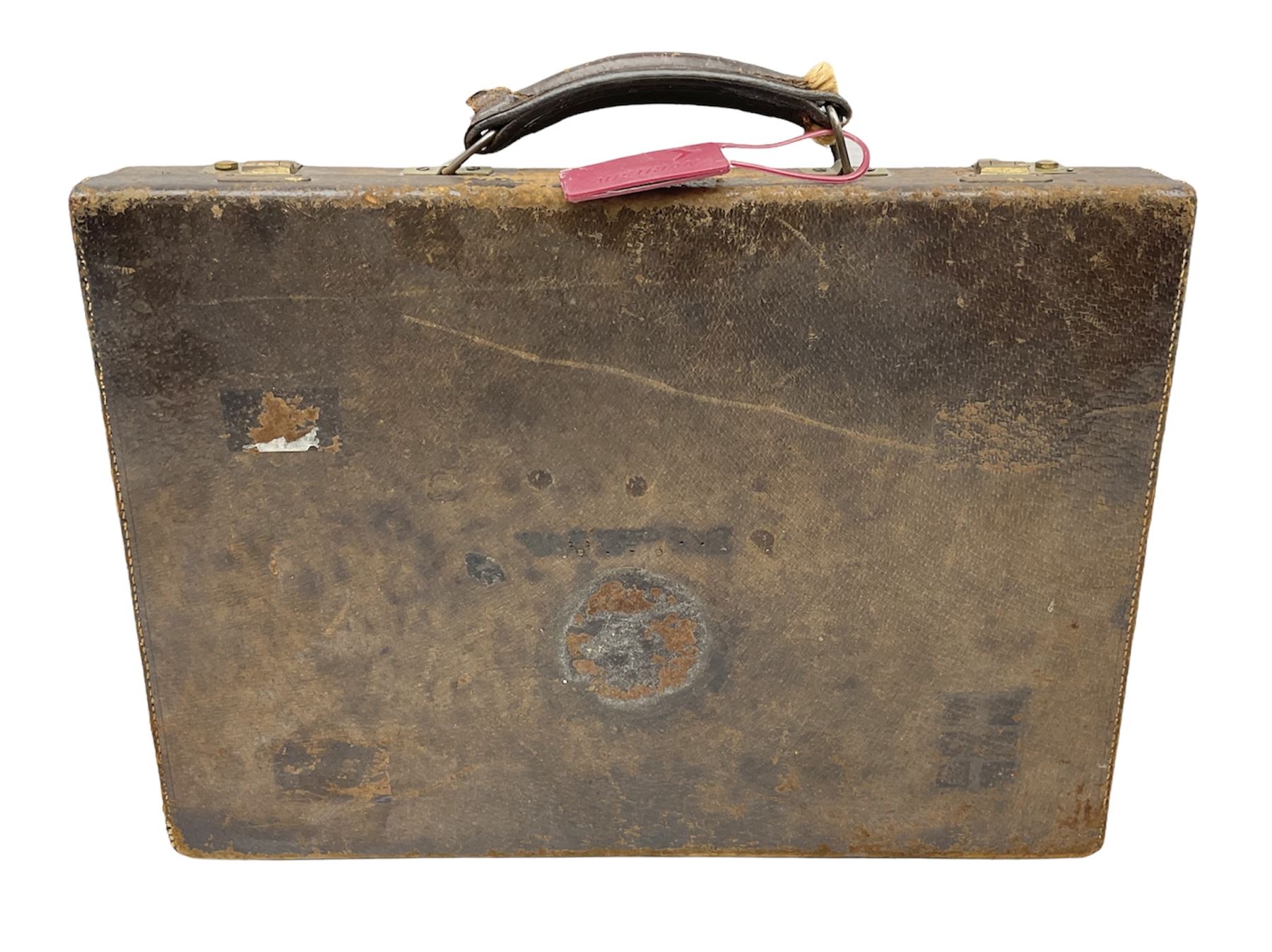 Vintage Gucci leather attache case with green leather, L40cm