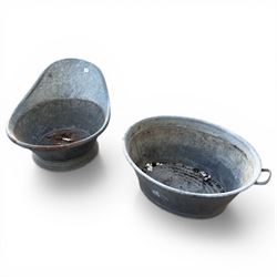 Four galvanised metal buckets/planters