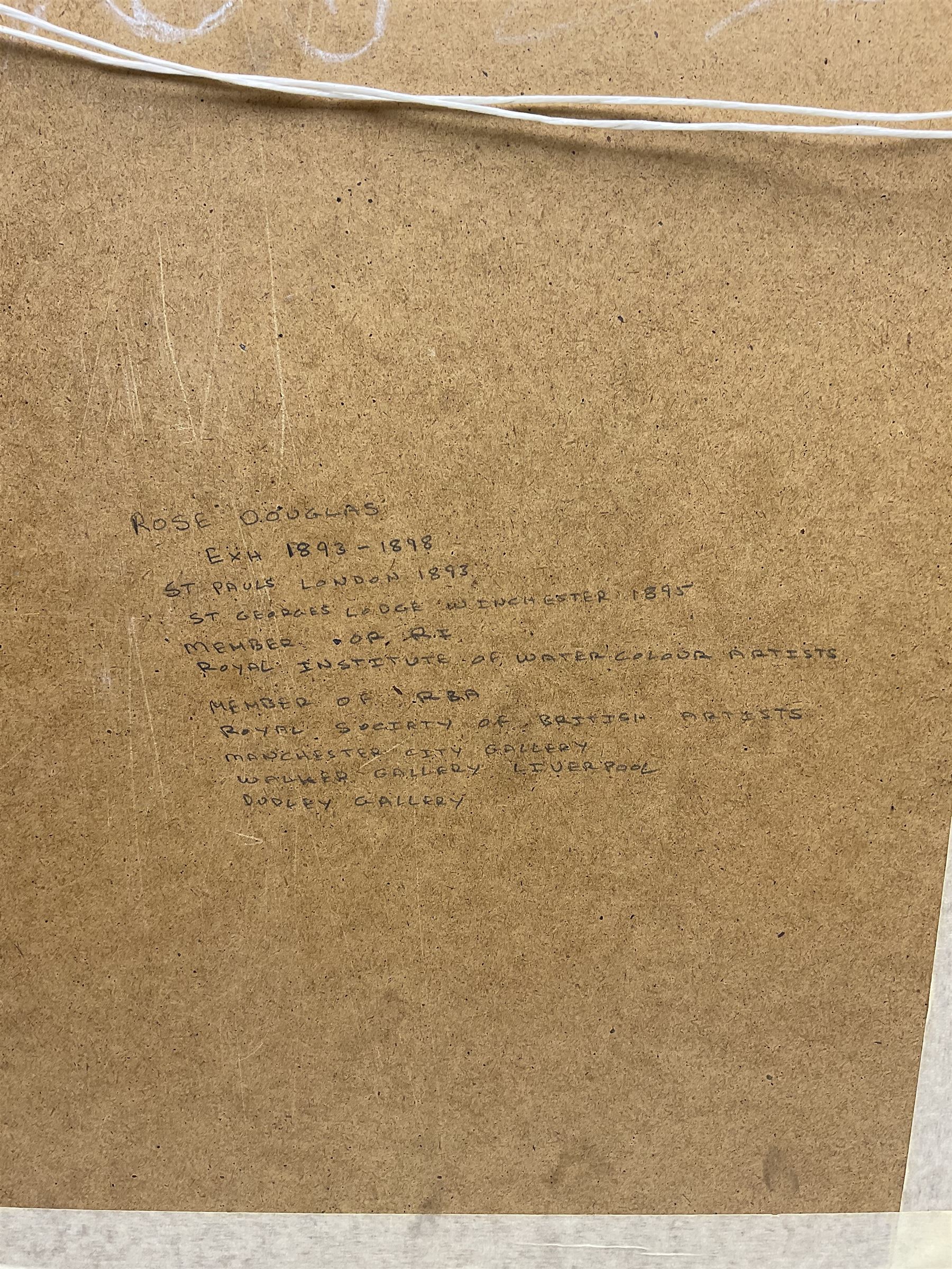 Rose Douglas (British exh.1893-1898): 'Haymakers', watercolour signed and titled 35cm x 25cm