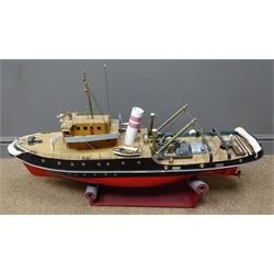  Radio Controlled 1:48 scale model of the1950's Royal Navy Tug 'Confiance' c1951, with  battery and transmitter, L98cm  