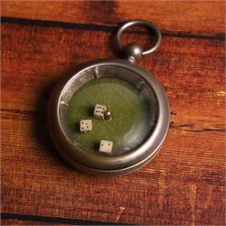  19th century portable gambling dice game in the form of a pocket watch, D5cm