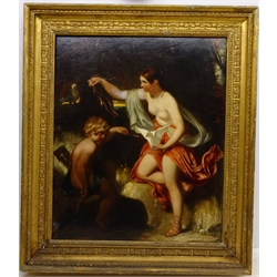  Venus and Cupid, 19th century oil on canvas unsigned 75cm x 62cm  