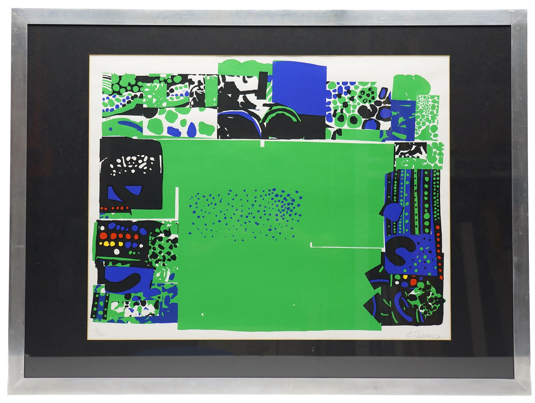 Chris Neaves (British 20th century): Park and Monochrome Abstract, two limited edition lithographs signed and numbered 10/36 and 5/24 in pencil max 58cm x 39cm (2)