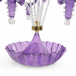 Victorian style English three basket amethyst glass epergne, H62cm