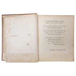 Charlton, Lionel -' History of Whitby and of Whitby Abbey' printed by A Ward 1779 with folding plan, black and white plates, Thomas Fishburn book plate, leather boards