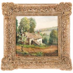English School (Early 20th Century): Cottage on a Hillside, watercolour unsigned 24cm x 25cm